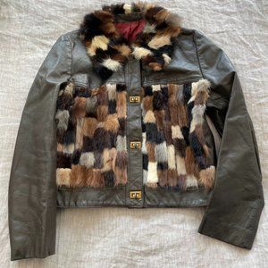 Real Mink Fur and Leather Jacket, Vintage